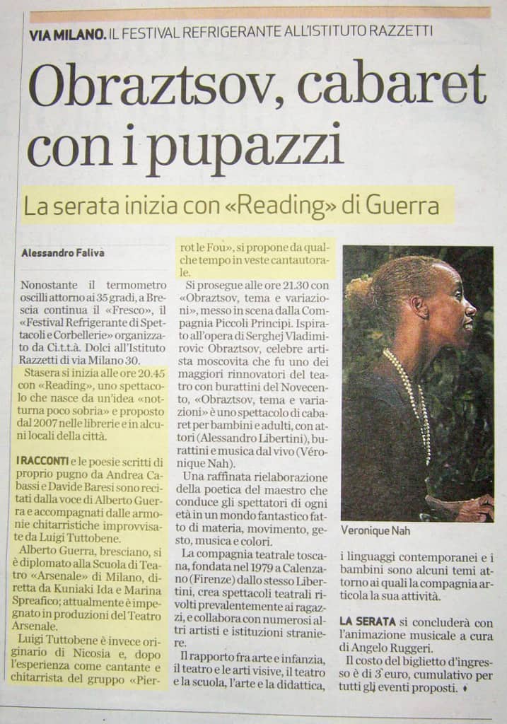 Bresciaoggi 19 agosto 2009 p. 41